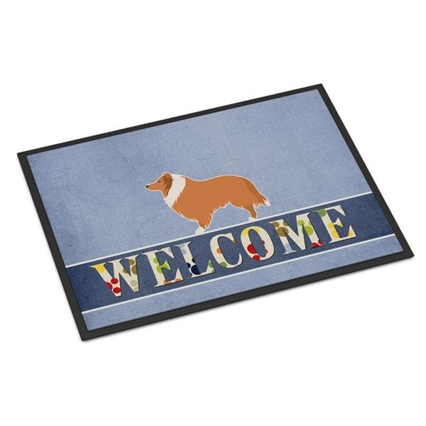 Carolines Treasures BB5520MAT 18 x 27 in. Collie Welcome Indoor or Outdoor Mat BB5520MAT - main